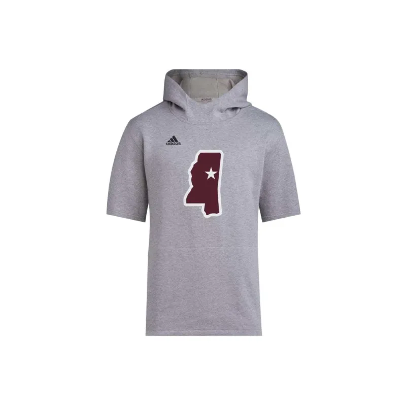 Adidas Free Shipping With AdiClub Mississippi State Baseball Short Sleeve Hoodie-0