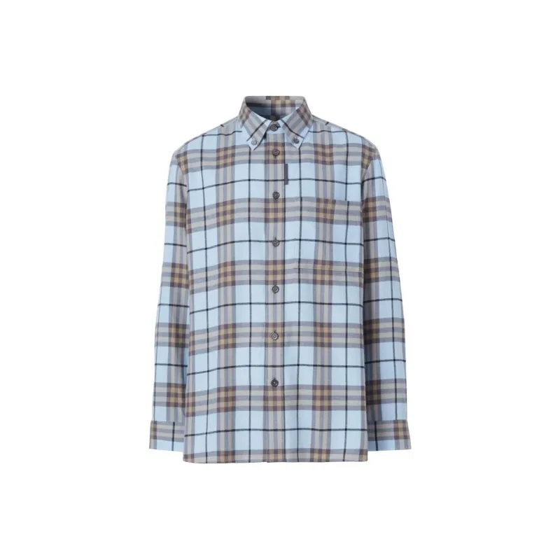 Burberry Shirts Men Blue-0