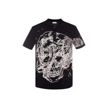 Alexander McQueen Polo Shirts Men Black