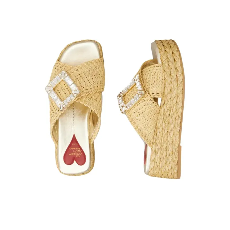 Roger Vivier Slide Slippers 6cm Women's Beige Yellow-4