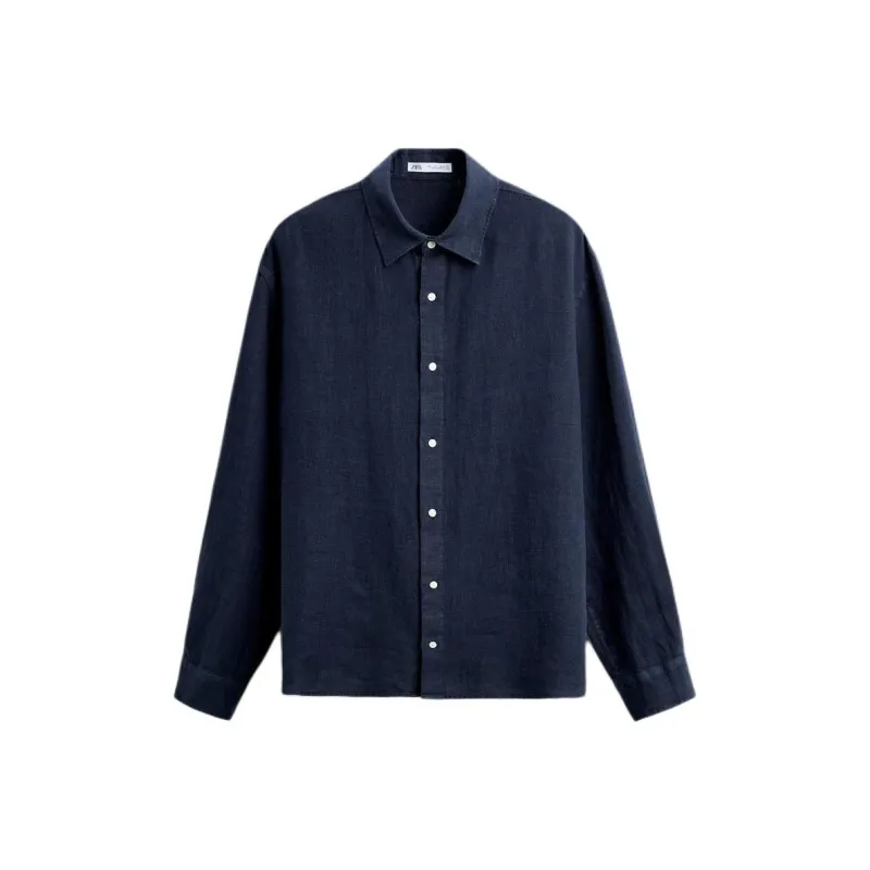ZARA Shirts Men Dark Blue-0
