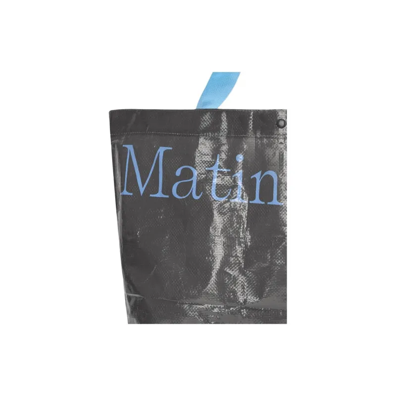 MATIN KIM Waterproof Oilcloth Tote Bag Shopping Bag Handbag Unisex Gray-2