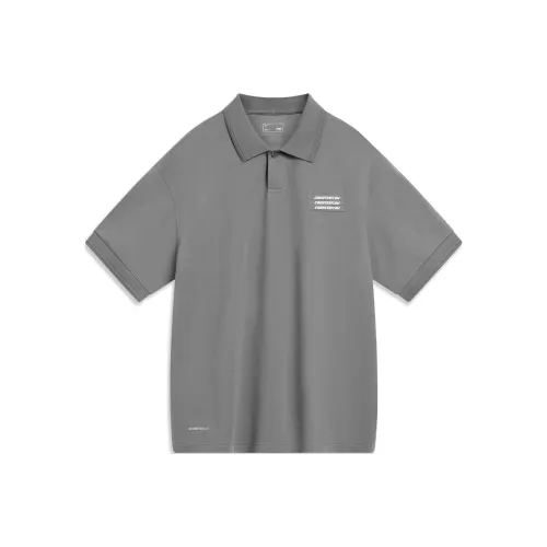 LINING CF Polo Shirts Unisex Lead Gray