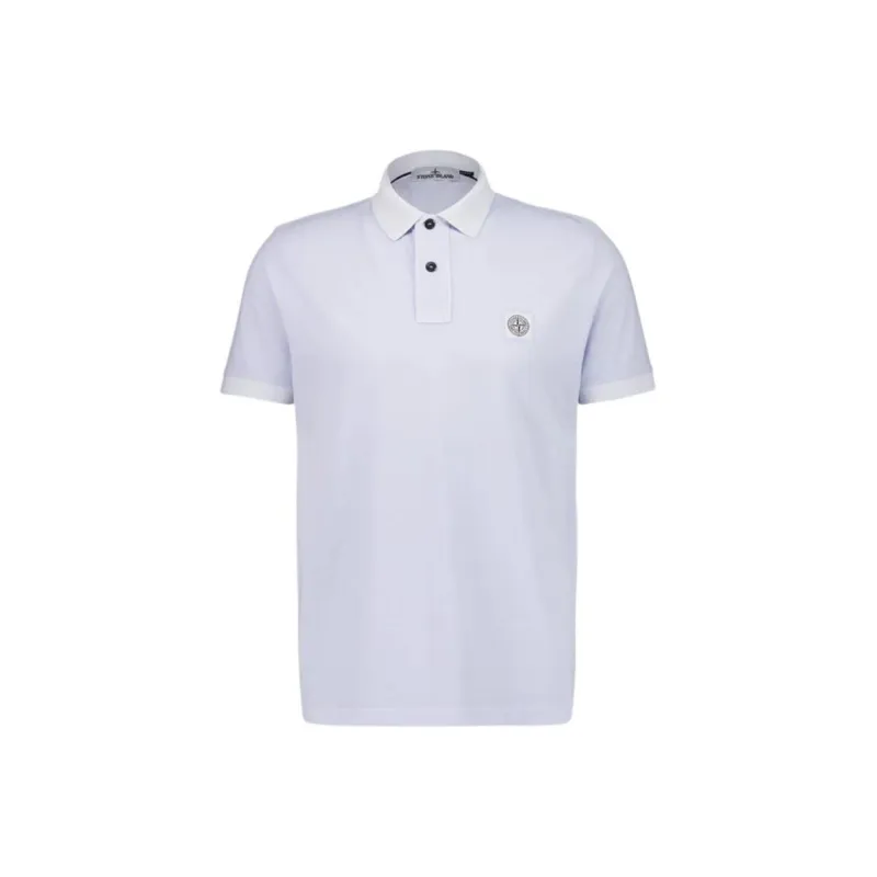 STONE ISLAND Compass Patch Buttoned Polo Shirt-0