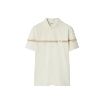 Burberry Ekd Embroidered Striped Polo Shirt