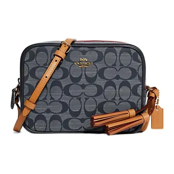 COACH Camera Leather Camera Bags Shoulder Bag Crossbody Bag Small Size Women's Tannin Denim Blue