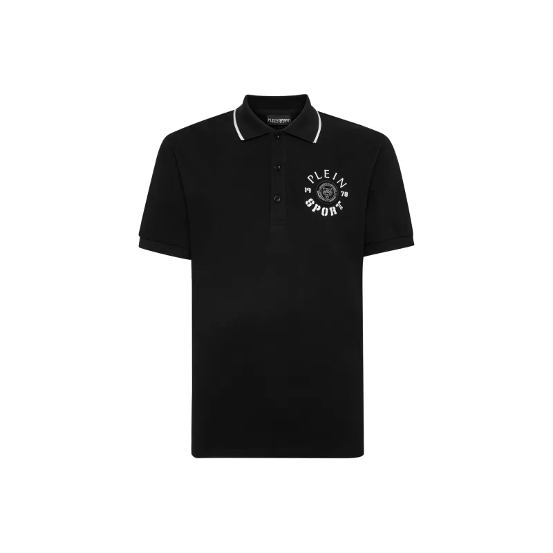 PLEIN SPORT Logo appliqué Cotton Polo Shirt-0