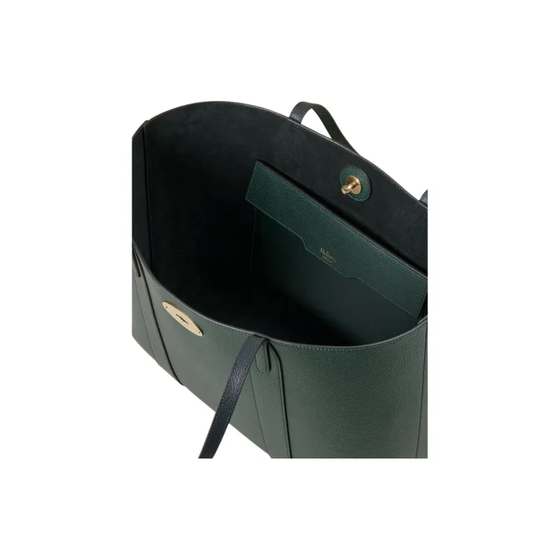 Mulberry Cow Leather Tote Bag, Shopping Bag, Handbag, Shoulder Bag Small Size Women's Mulberry Green-2