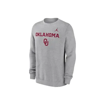 JORDAN Oklahoma Sooners Primetime Primary Stack Men's JORDAN College Pullover Crew