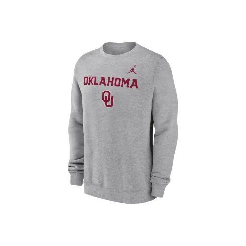 JORDAN Oklahoma Sooners Primetime Primary Stack Men's JORDAN College Pullover Crew