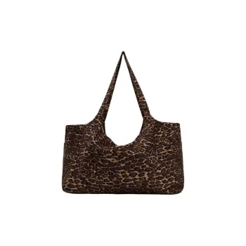 ZARA Cotton Tote Bag, Shopping Bag, Shoulder Bag Large Size Women's Brown