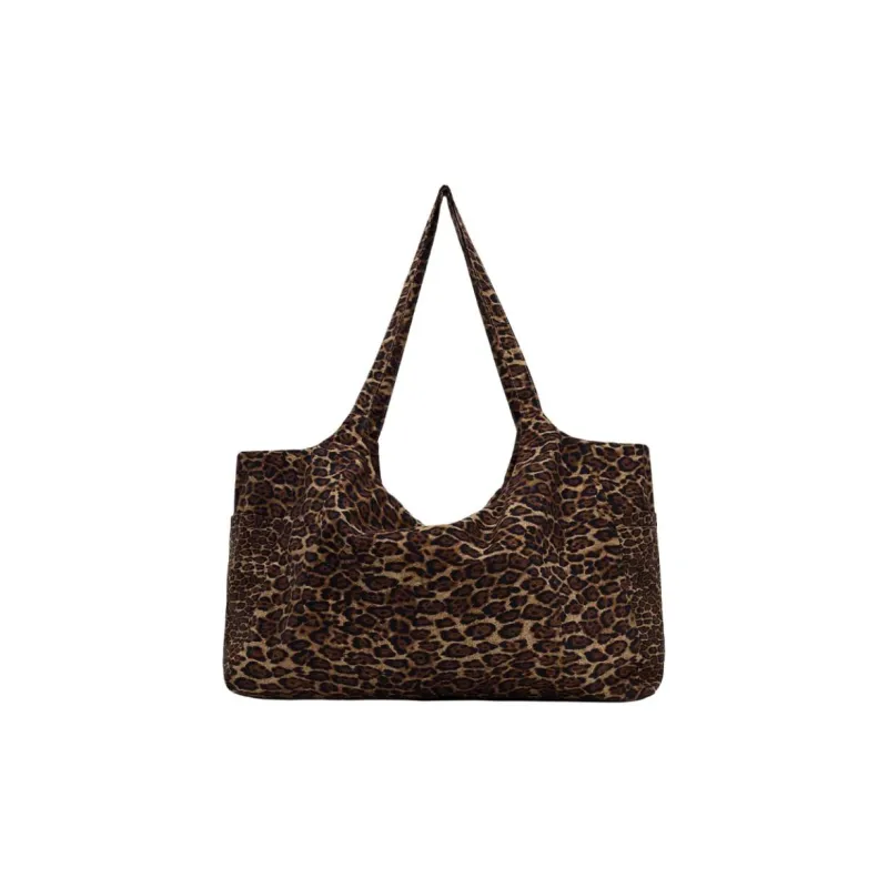 ZARA Cotton Tote Bag, Shopping Bag, Shoulder Bag Large Size Women's Brown-0