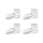 [4 Pack 10A Antibacterial, Natural Ramie]4 Pairs White