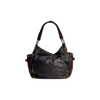 COACH Parker Leather Hobo Bag Handbag Shoulder Bag Women's Black