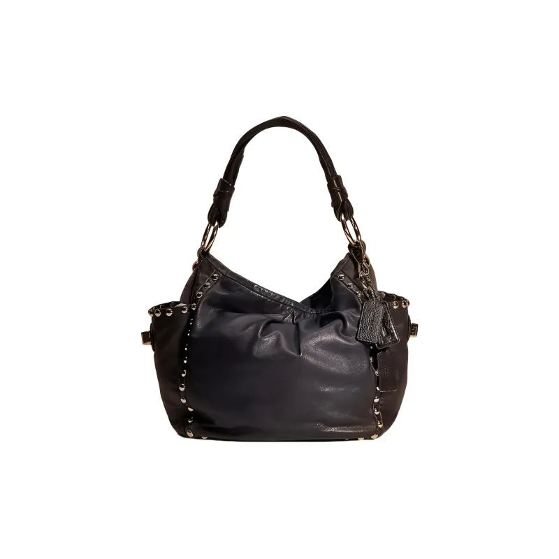 COACH Parker Leather Hobo Bag Handbag Shoulder Bag Women's Black-0