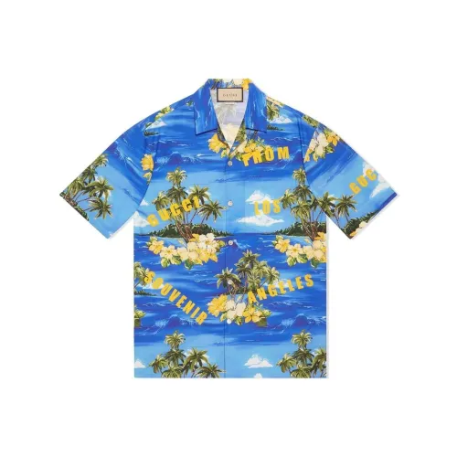 GUCCI Printed Cotton Poplin Bowling Shirt