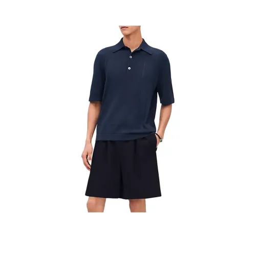 HERMES Polo Shirts Men Blue