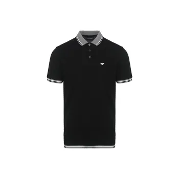 EMPORIO ARMANI Logo Embroidered Short Sleeved Polo Shirt