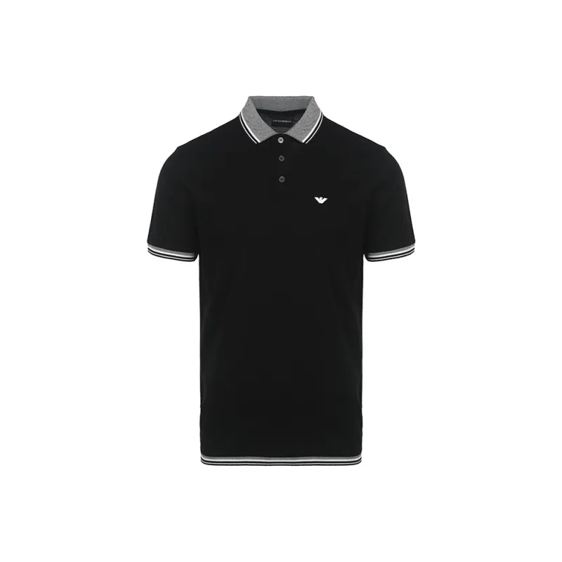 EMPORIO ARMANI Logo Embroidered Short Sleeved Polo Shirt-0