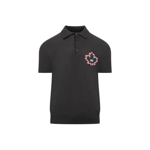 DSQUARED 2 D2 Leaf Knitted Polo Shirt