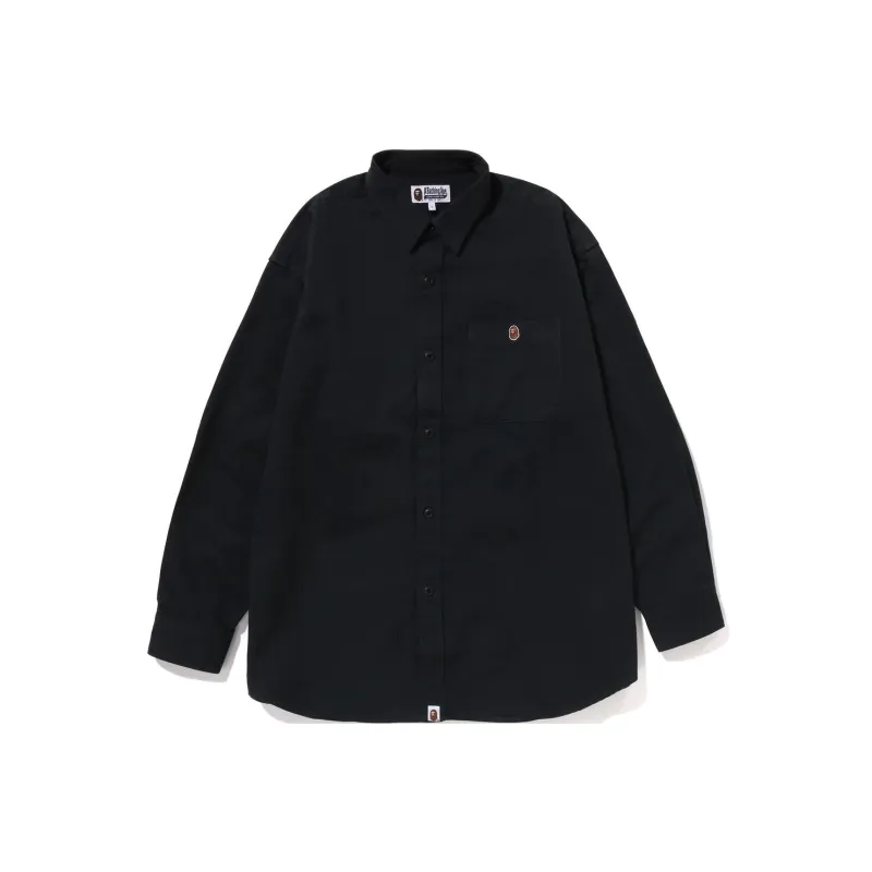 Bape Ape Head One Point Washed Loose Fit Shirt-0