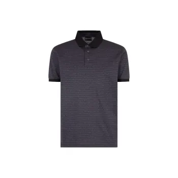 EMPORIO ARMANI Jersey Polo Shirt With All over Jacquard Lettering