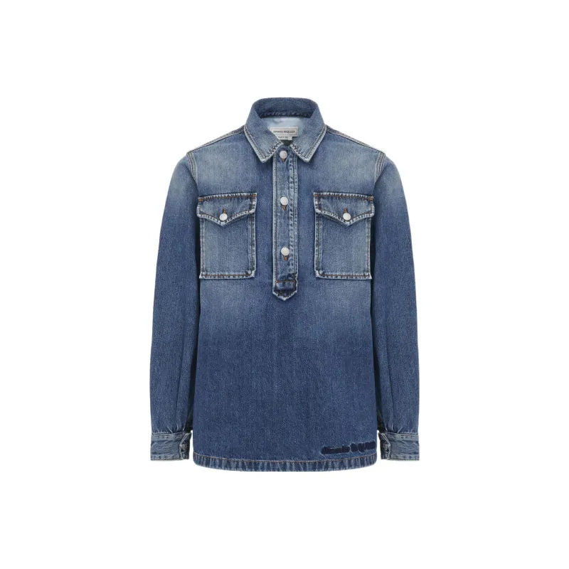 Alexander McQueen Pull over Denim Shirt-0