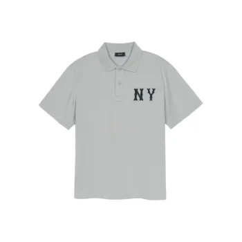 MLB New York Yankees Overfit Coopers Logo Polo Shirt Unisex Light Gray