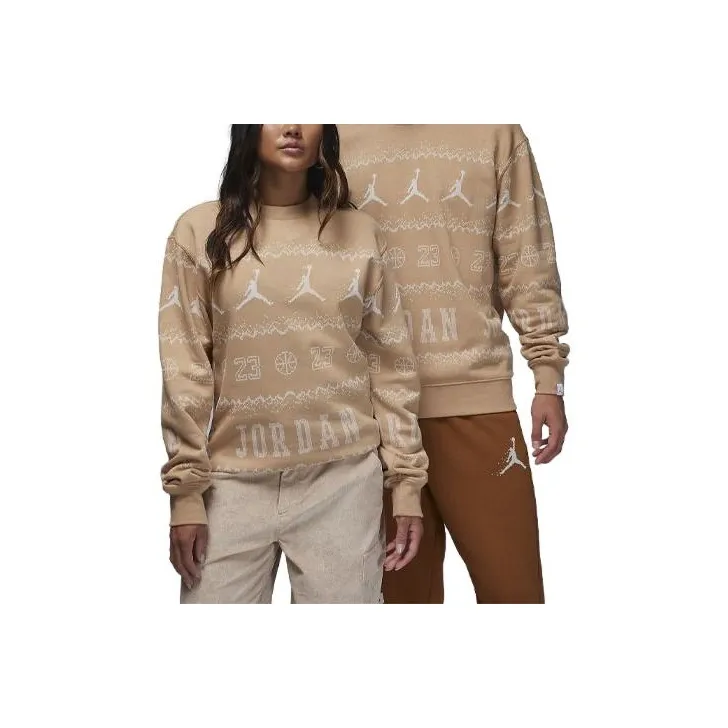 Jordan Essentials Holiday Sweatshirt Unisex Khaki-0