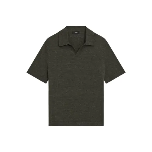 THEORY Polo Shirt Men's Khaki Green