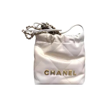 CHANEL 22Bag Calfskin Bucket Bags Shoulder Bag Crossbody Bag Mini Women's Pearl/Pearl White Gradient