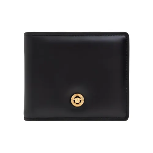 VERSACE Leather Wallet Men's Black