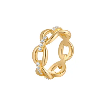 AIDEN CANDICE Zircon Rings Women's Gold/Silver