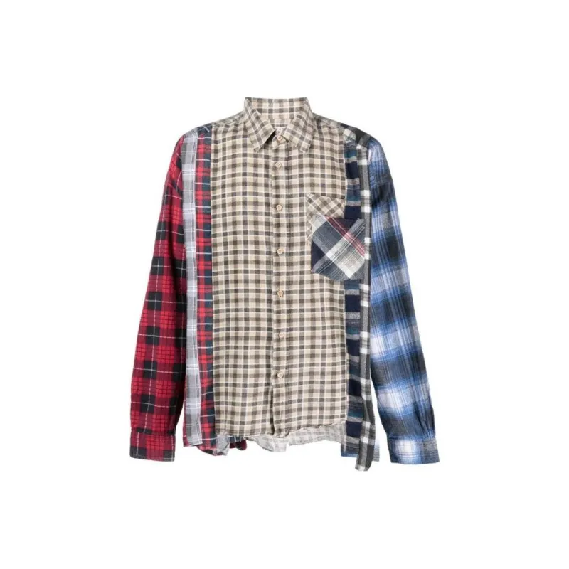 Needles Flannel Shirt 7 Cuts Wide Shirt-0