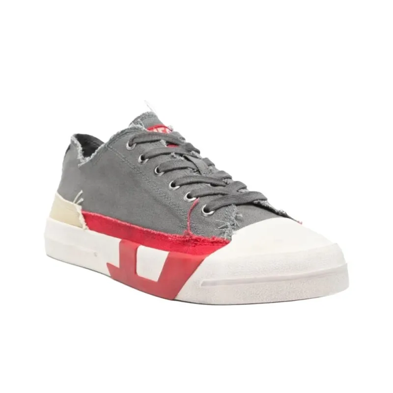 DIESEL S D Verse Low Top Canvas Shoes Men's Gray-2