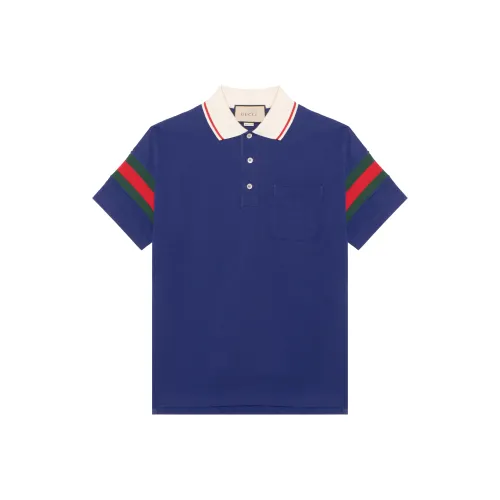 GUCCI Polo Shirts Men Blue