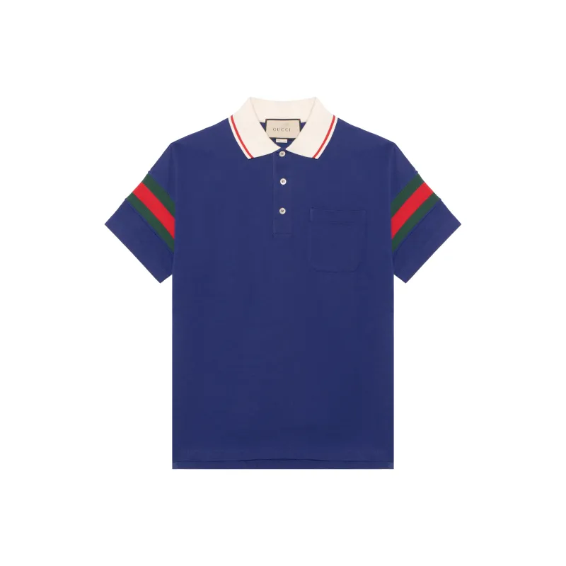 GUCCI Polo Shirts Men Blue-0