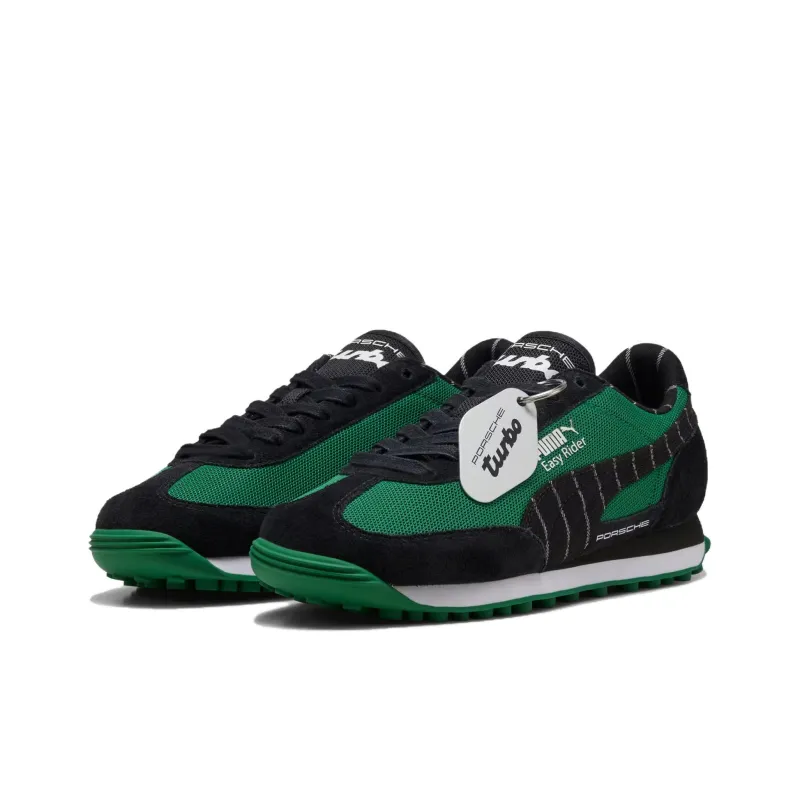 Porsche Legacy x PUMA Easy Rider Slip Resistant And Breathable Low Top Casual Running Shoes Unisex Black Green-2