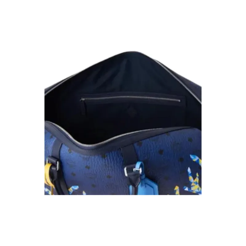 MCM Ottomar Leather Travel Bag Women's Blue-3