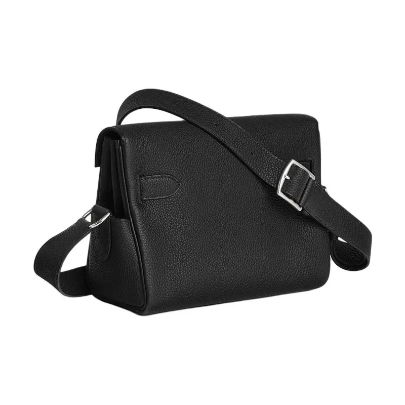 HERMES Kelly Togo Calfskin Shoulder Bag, Crossbody Bag Trumpets Women's 89 Noir Black-2
