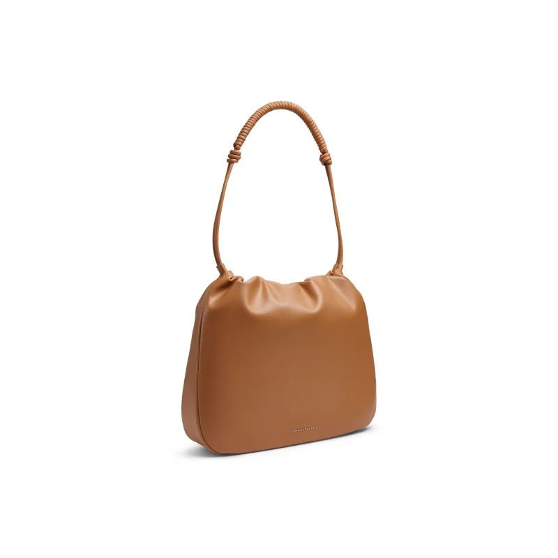 CHARLES&KEITH PU Crossbody Bag, Shoulder Bag Medium Size Women's Russet Brown Tawny/Noir Black-1