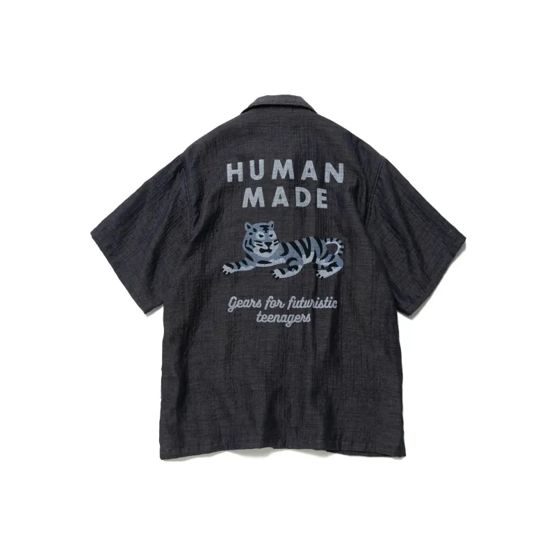 HUMAN MADE Chambray Gauze Aloha Shirt Black-0