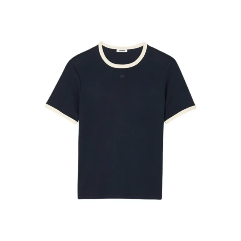 Sandro Contrast trim T shirt-0
