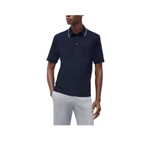 HERMES SS25 Polo Shirt Men's Marine Blue