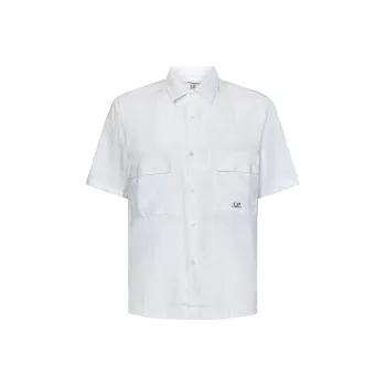 C.P.Company Logo print Linen Shirt