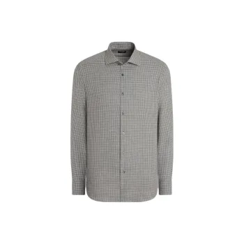 Ermenegildo Zegna Cashco Checked Long Sleeved Shirt