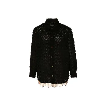 ANDERSSON BELL Bird Shaggy Button-up Shirt