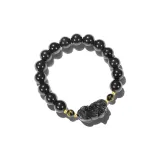 Chinese Auspicious Animal Beaded Bracelet-Obsidian