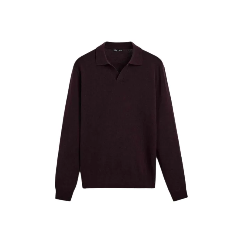 ZARA Polo Shirts Men Burgundy-0