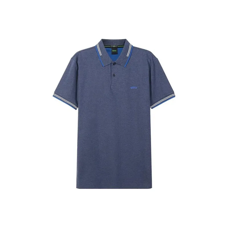 HUGO BOSS Polo Shirts Men Dark Gray Blue-0